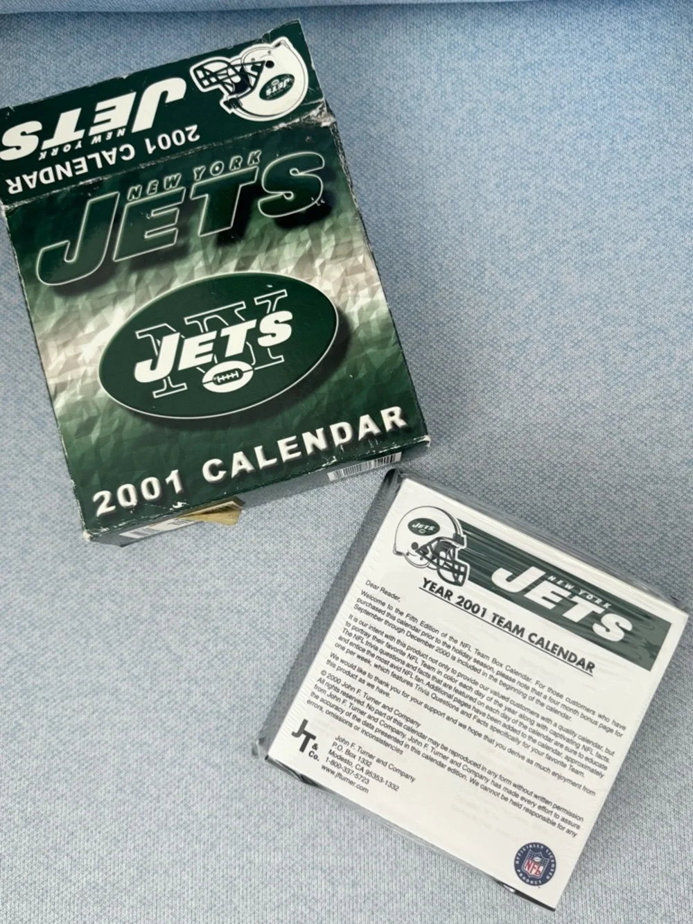 Vintage New York Jets 2001 Wall Calendar - As Is
